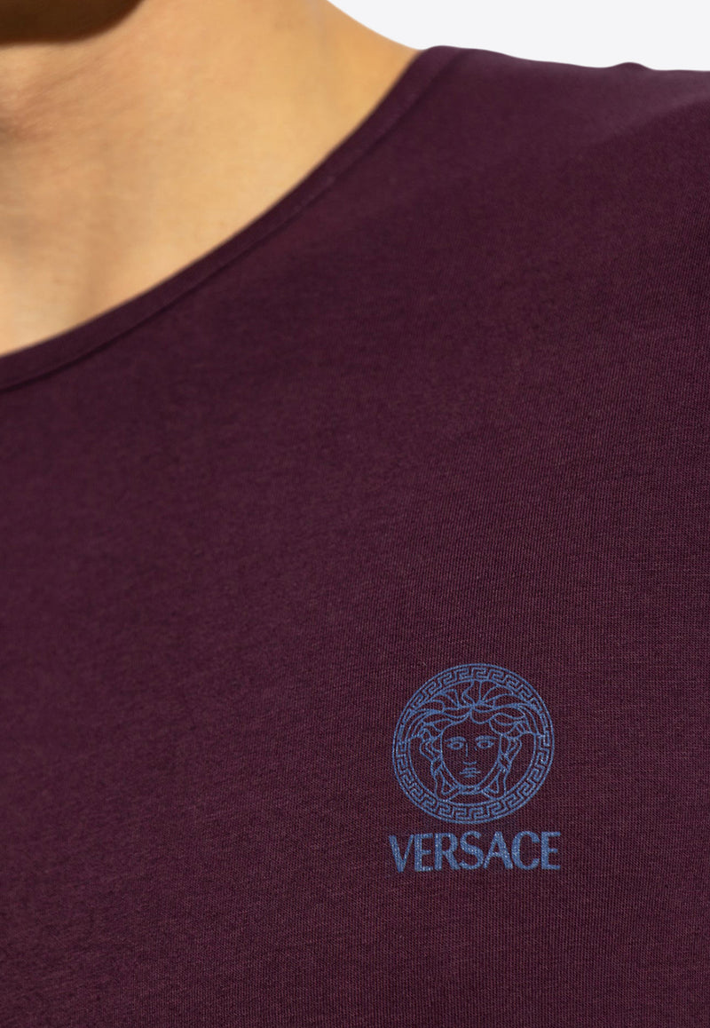 Versace Logo-Printed Crewneck T-shirt AUU01005 1A10011-1LH50