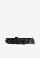 Gancini Braided Leather Bracelet