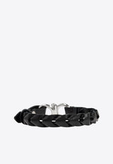 Gancini Braided Leather Bracelet