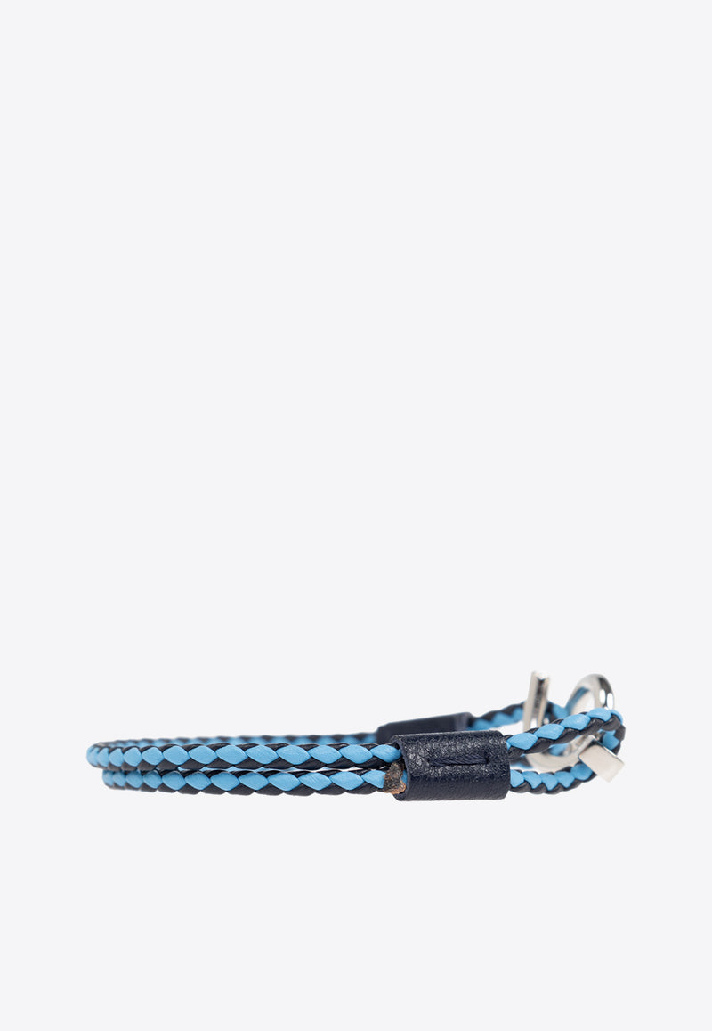 Gancini Two-Tone Braided Leather Bracelet