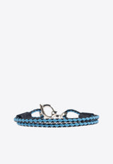 Gancini Two-Tone Braided Leather Bracelet