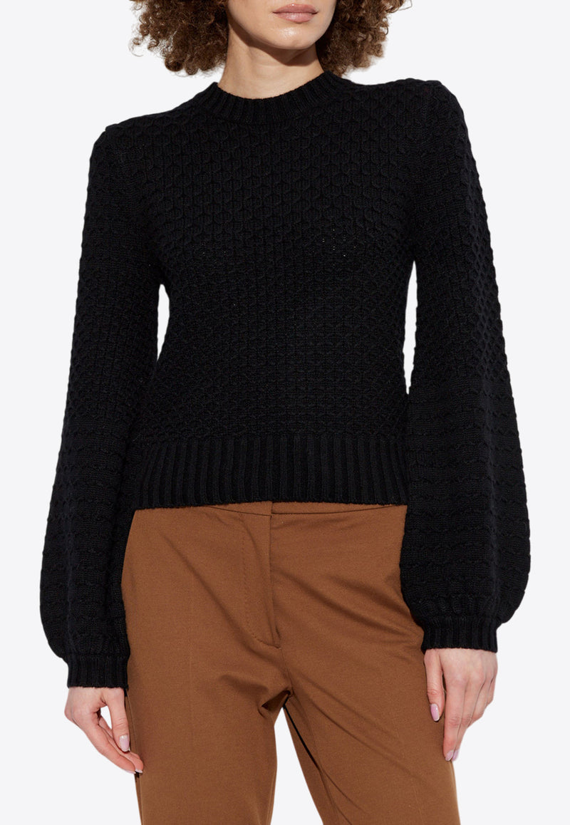 Max Mara Elvira Decorative-Stitch Knit Sweater ELVIRA 2511361121-007