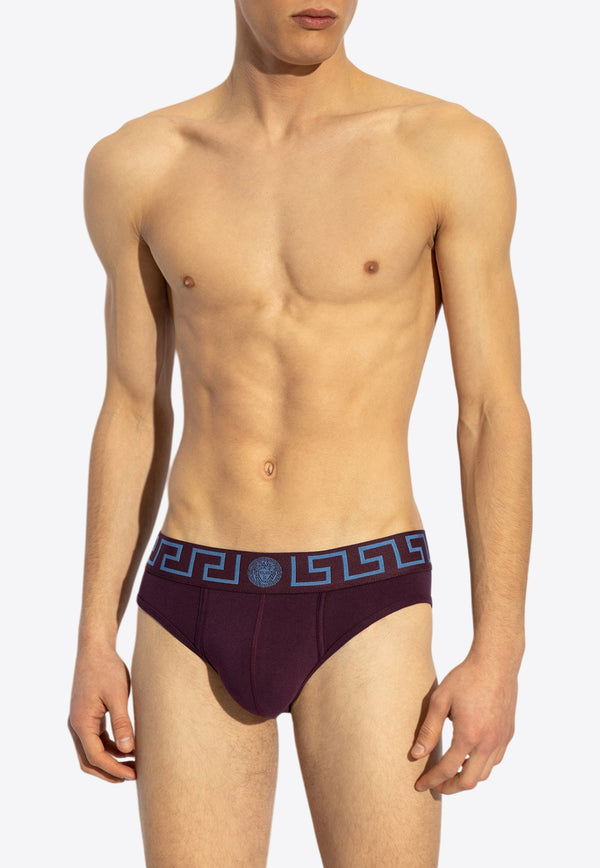 Versace Logo-Waistband Briefs AU10027 1A10011-2LE90