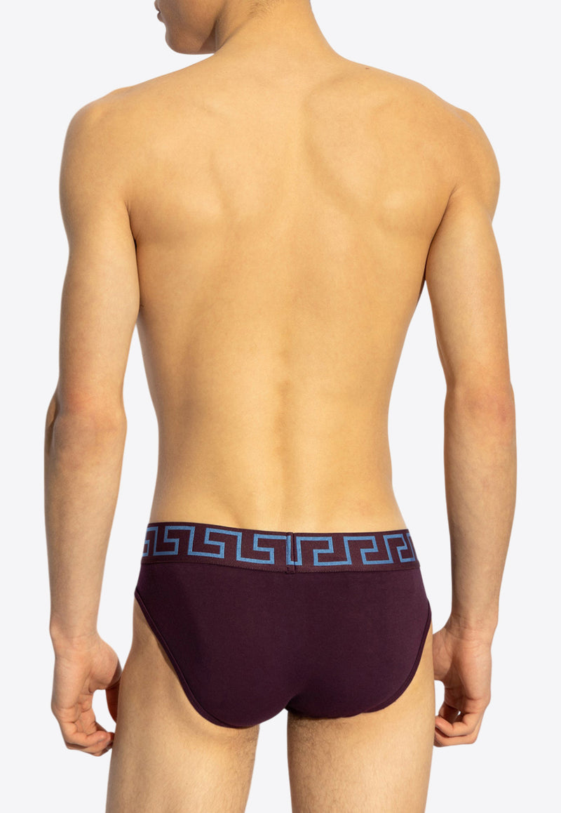 Versace Logo-Waistband Briefs AU10027 1A10011-2LE90