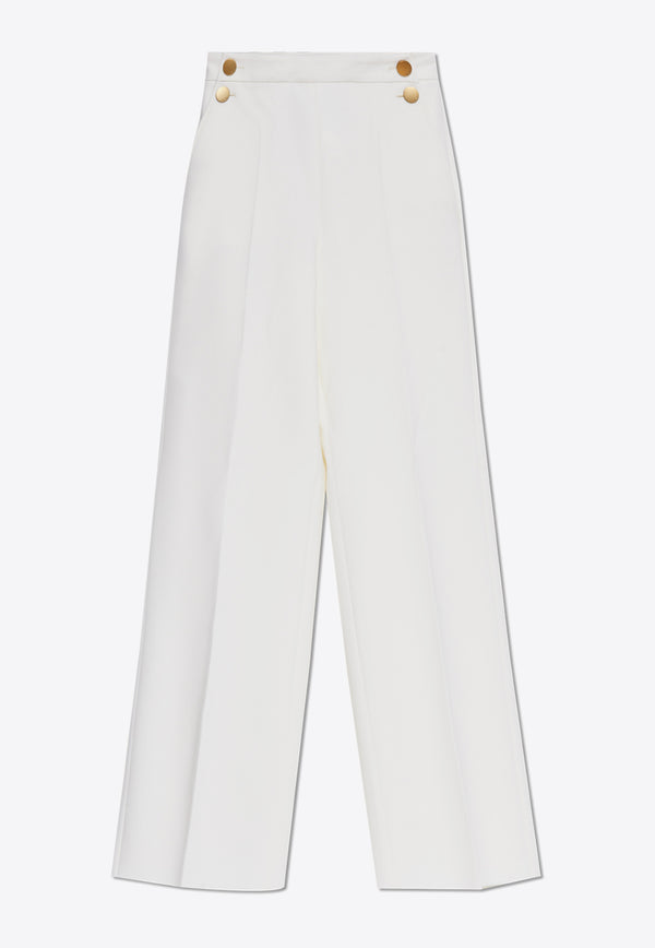 Max Mara Polonia Wide-Leg Wool Canvas Pants POLONIA 2511131031-001