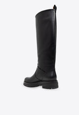 Gianvito Rossi Thiago Leather Knee-High Boots G80151 20GOM-VGINERO