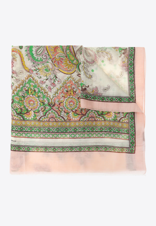 Etro Leaves-Printed Rectangular Scarf WATA0013 AK668-X0802