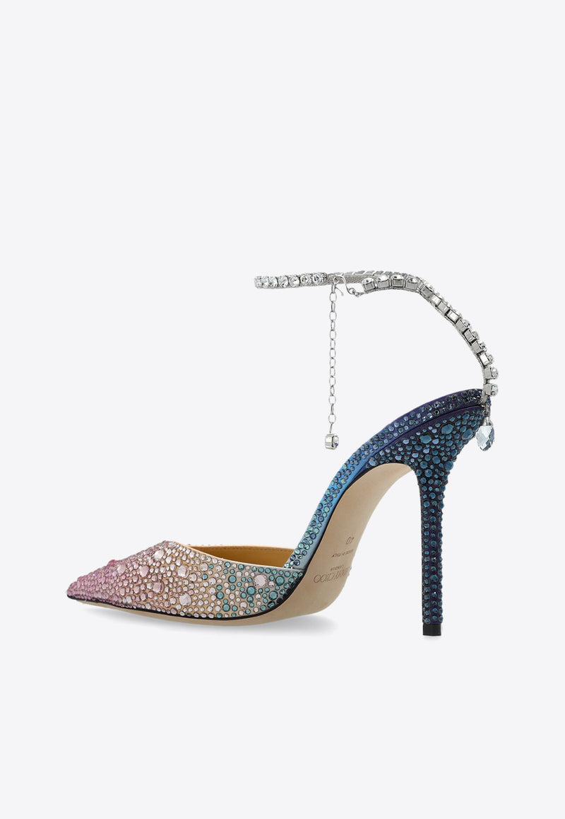 Jimmy Choo Saeda 100 Crystal-Embellishment Pumps SAEDA 100 ZPJ-SUNRISE MIX CRYSTAL