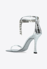 Jimmy Choo Verity 100 Crystal-Embellishment Sandals VERITY SANDAL 100 BYK-SILVER