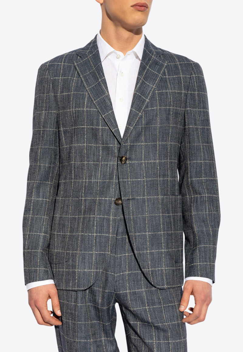 Etro Single-Breasted Blazer With Check Pattern MRCA0040 99TQC25-S8460