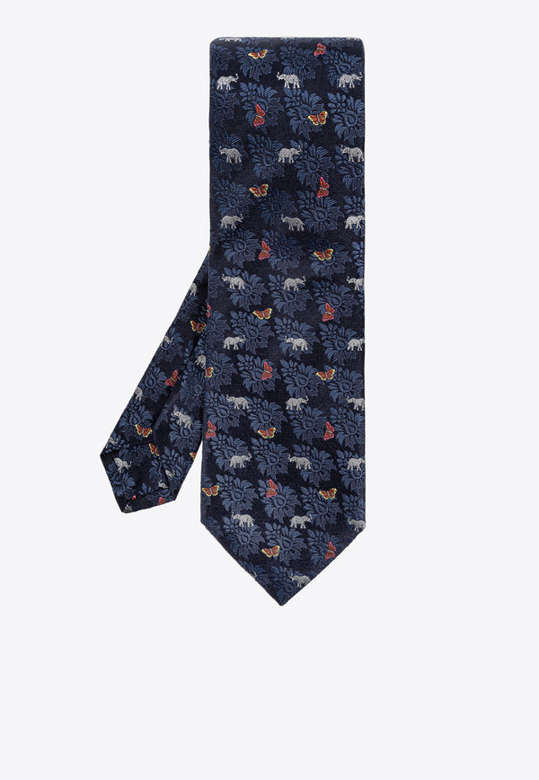 Etro Animal and Pattern-Jacquard Silk Tie MASA0001 AQ083-S9883