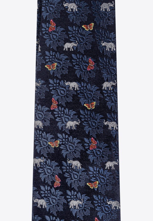 Etro Animal and Pattern-Jacquard Silk Tie MASA0001 AQ083-S9883