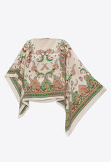 Etro Paisley Print Silk Poncho WAXA0013 AK667-X0802