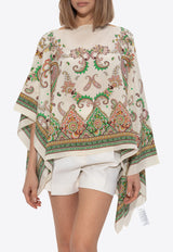 Etro Paisley Print Silk Poncho WAXA0013 AK667-X0802