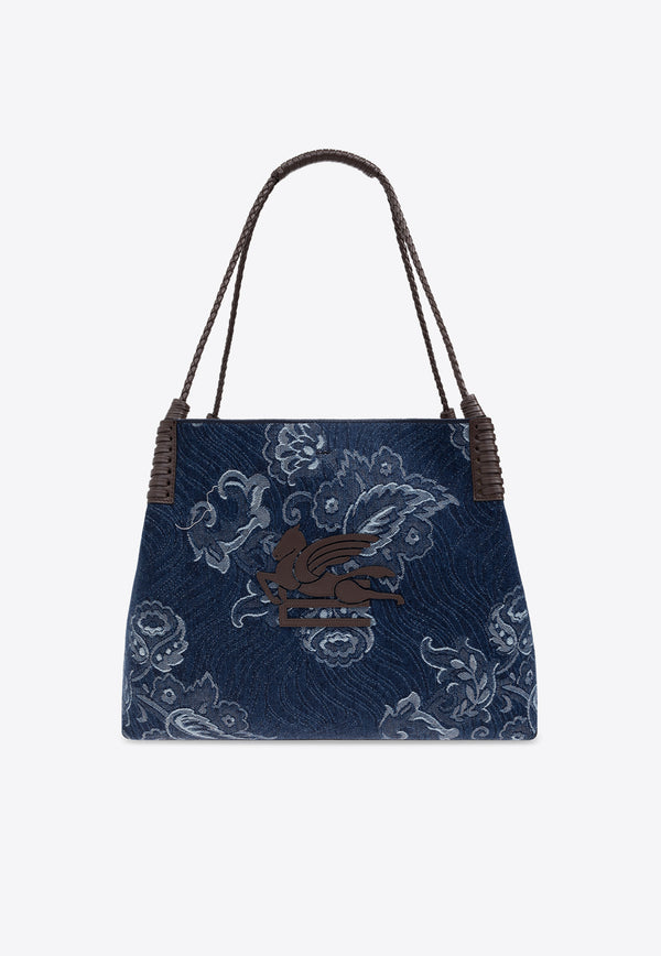 Etro Medium Libra Denim Tote Bag WP1D0028 AQ113-S9090