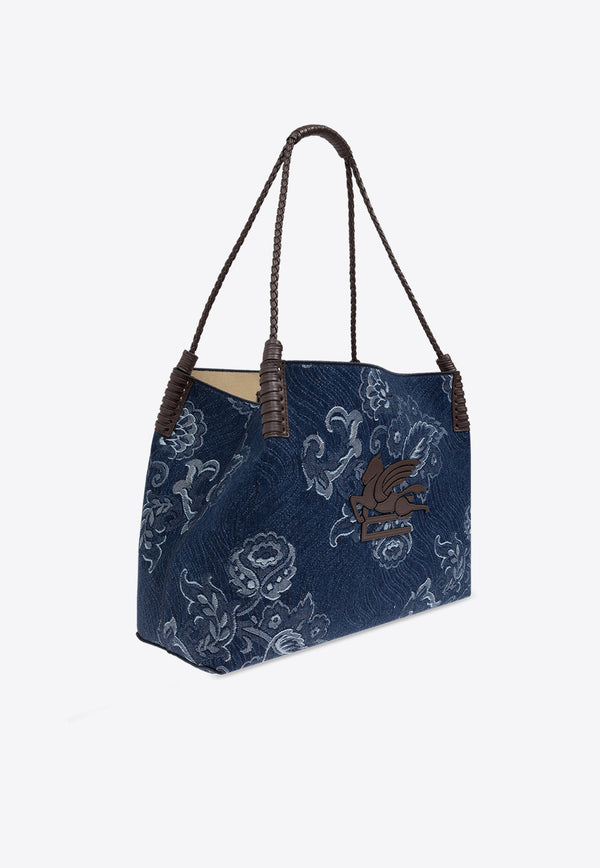 Etro Medium Libra Denim Tote Bag WP1D0028 AQ113-S9090