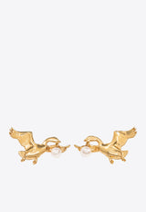 Moschino Goose Pearl-Embellished Earrings 25171 A9107 8401-1607