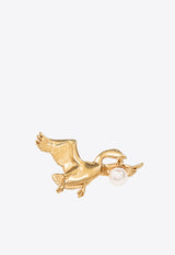 Moschino Goose Pearl-Embellished Earrings 25171 A9107 8401-1607