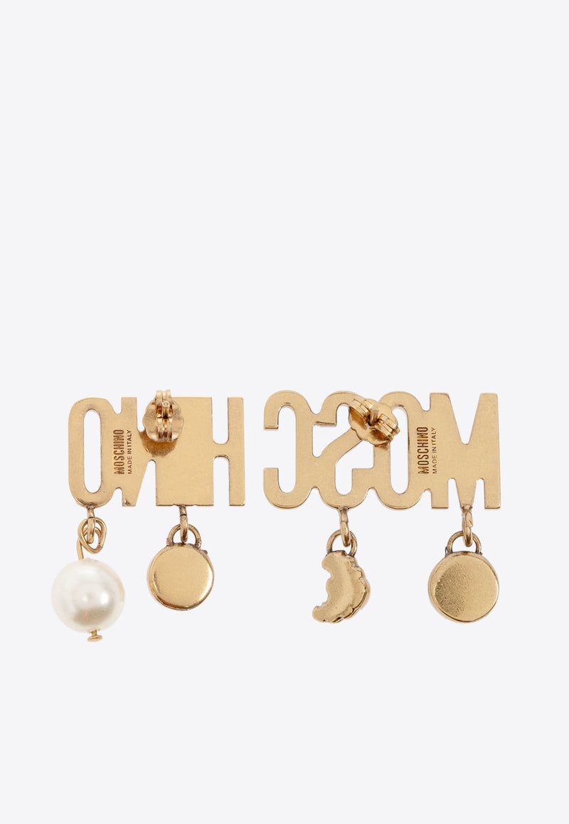 Moschino Logo Charm Earrings 25171 A9136 8408-1607