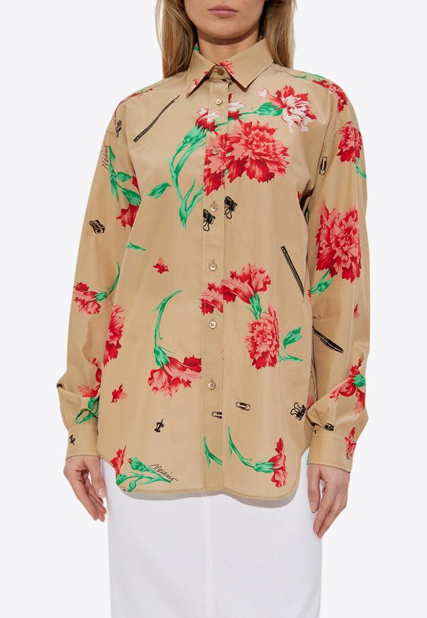 Moschino Floral-Motif Long-Sleeved Shirt 251E A0209 0563-1081