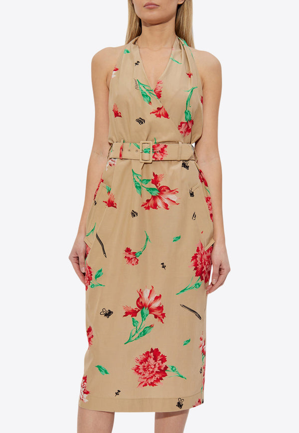 Moschino Floral-Printed Midi Dress 251E A0402 0563-1081