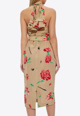 Moschino Floral-Printed Midi Dress 251E A0402 0563-1081