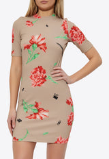 Moschino Floral-Printed Mini Dress 251E A0430 0545-1081