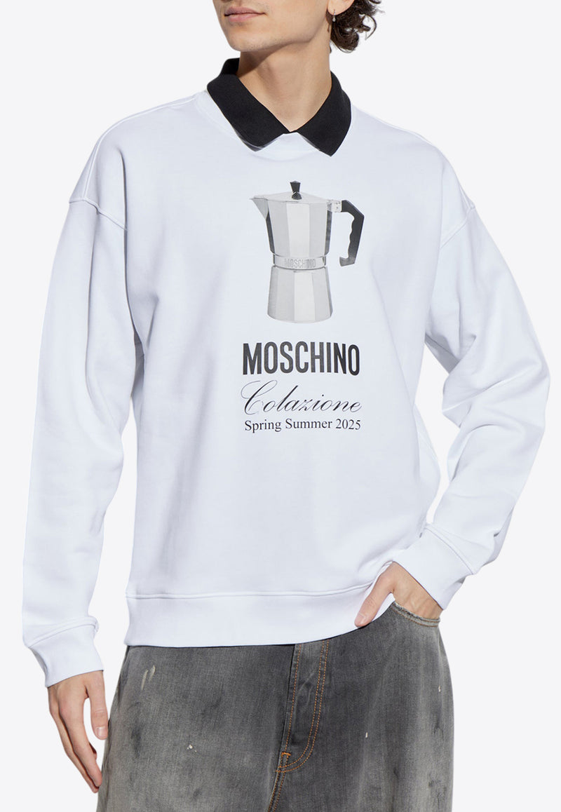 Moschino Logo-Printed Crewneck Sweatshirt 251ZZ A1706 0228-1001