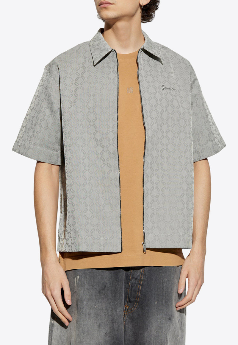 Monogram Jacquard Zip-Up Shirt