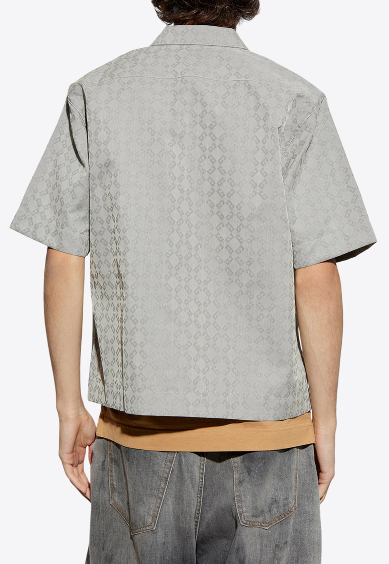 Monogram Jacquard Zip-Up Shirt