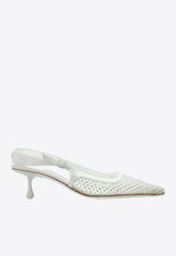 Jimmy Choo Amel 50 Leather Pumps AMEL 50 QHS-WHITE CRYSTAL