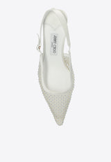 Jimmy Choo Amel 50 Leather Pumps AMEL 50 QHS-WHITE CRYSTAL