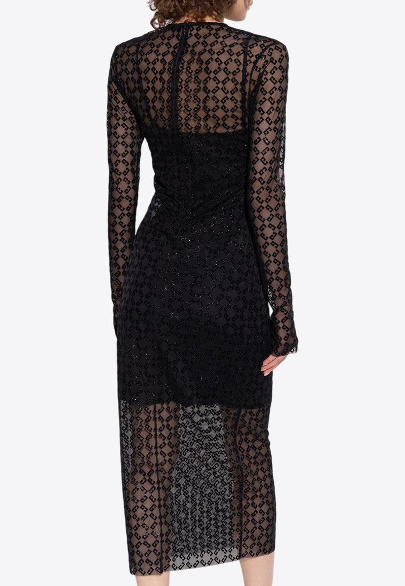 Givenchy Sheer Midi Dress BW225 620H0-008