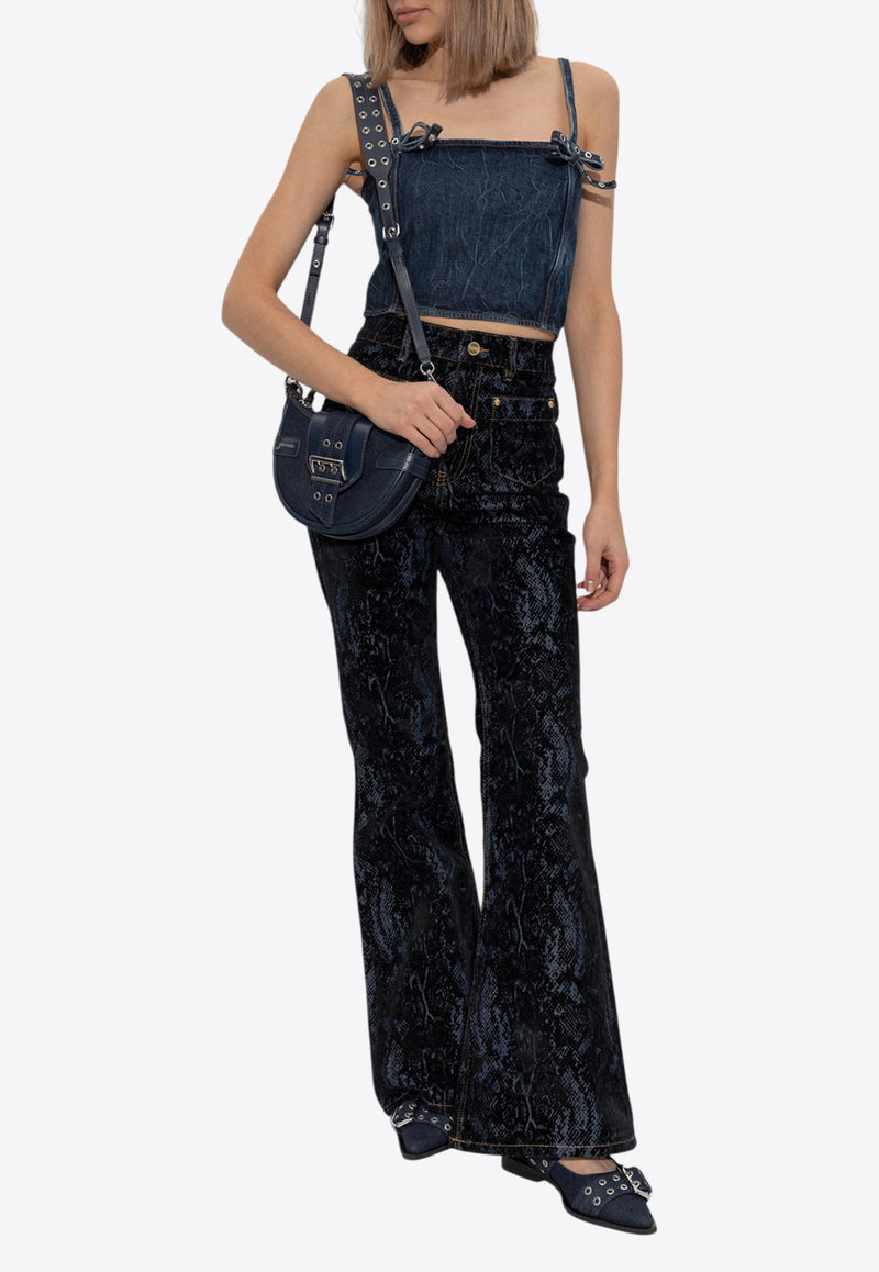 Snake Print Goddi Flared Jeans