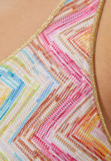 Missoni One-Shoulder Zigzag One-Piece Swimsuit MC22SP04 BR010X-SM9N5