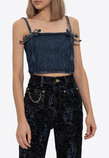 Crinkled Future Denim Sleeveless Top