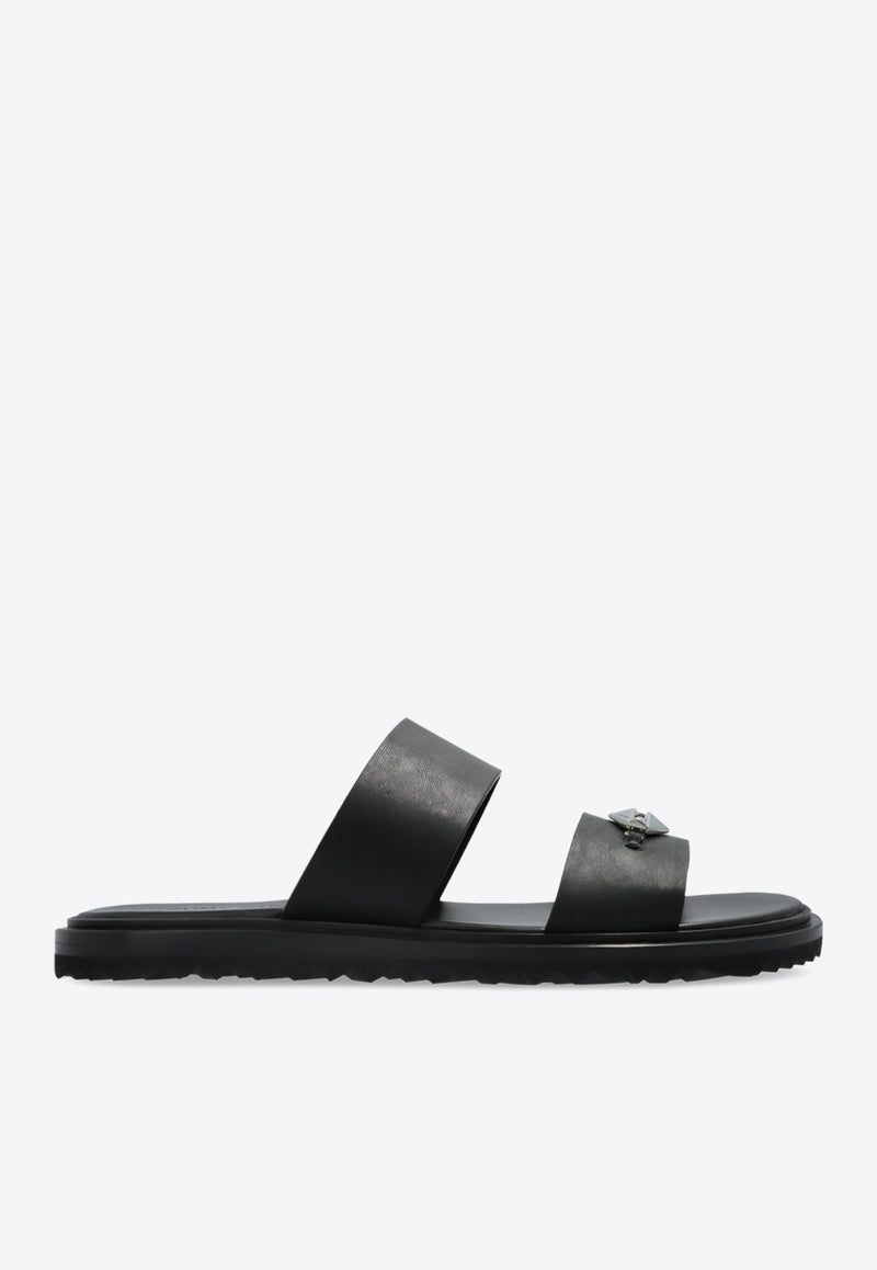 Jimmy Choo Raiden Leather Slides RAIDEN SANDAL M OZN-BLACK