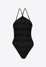 Missoni Zigzag Lamé One-Piece Swimsuit MS25SP08 BR00ZX-S91N1