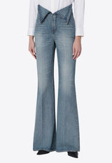 Alexander McQueen Washed Flared Jeans Blue 813252QMACV/Q_ALEXQ-4315