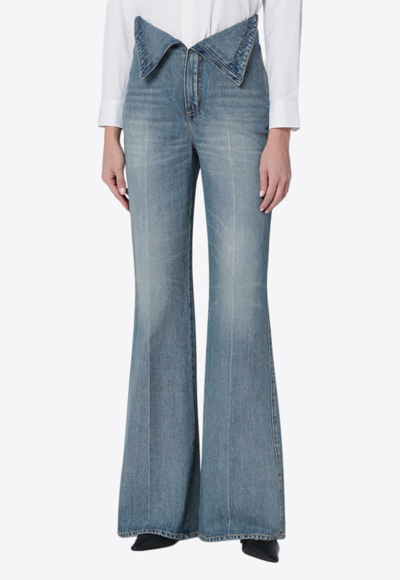 Alexander McQueen Washed Flared Jeans Blue 813252QMACV/Q_ALEXQ-4315