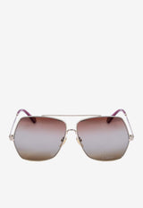 Chloé Aly Square Sunglasses Brown CH0278S--001