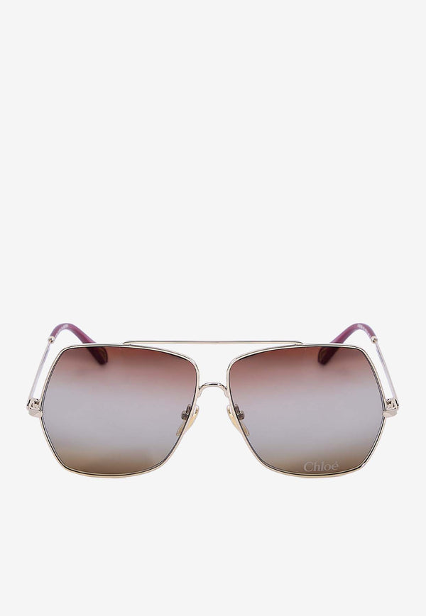 Chloé Aly Square Sunglasses Brown CH0278S--001