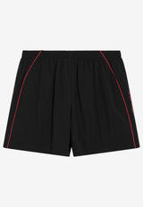 Balenciaga Logo Lettering Track Shorts Black 814568TRO32/Q_BALEN-1000