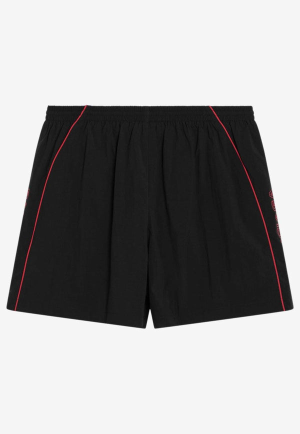 Balenciaga Logo Lettering Track Shorts Black 814568TRO32/Q_BALEN-1000