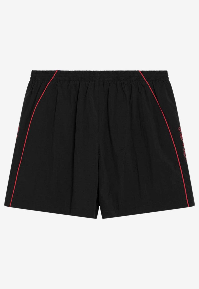 Balenciaga Logo Lettering Track Shorts Black 814568TRO32/Q_BALEN-1000