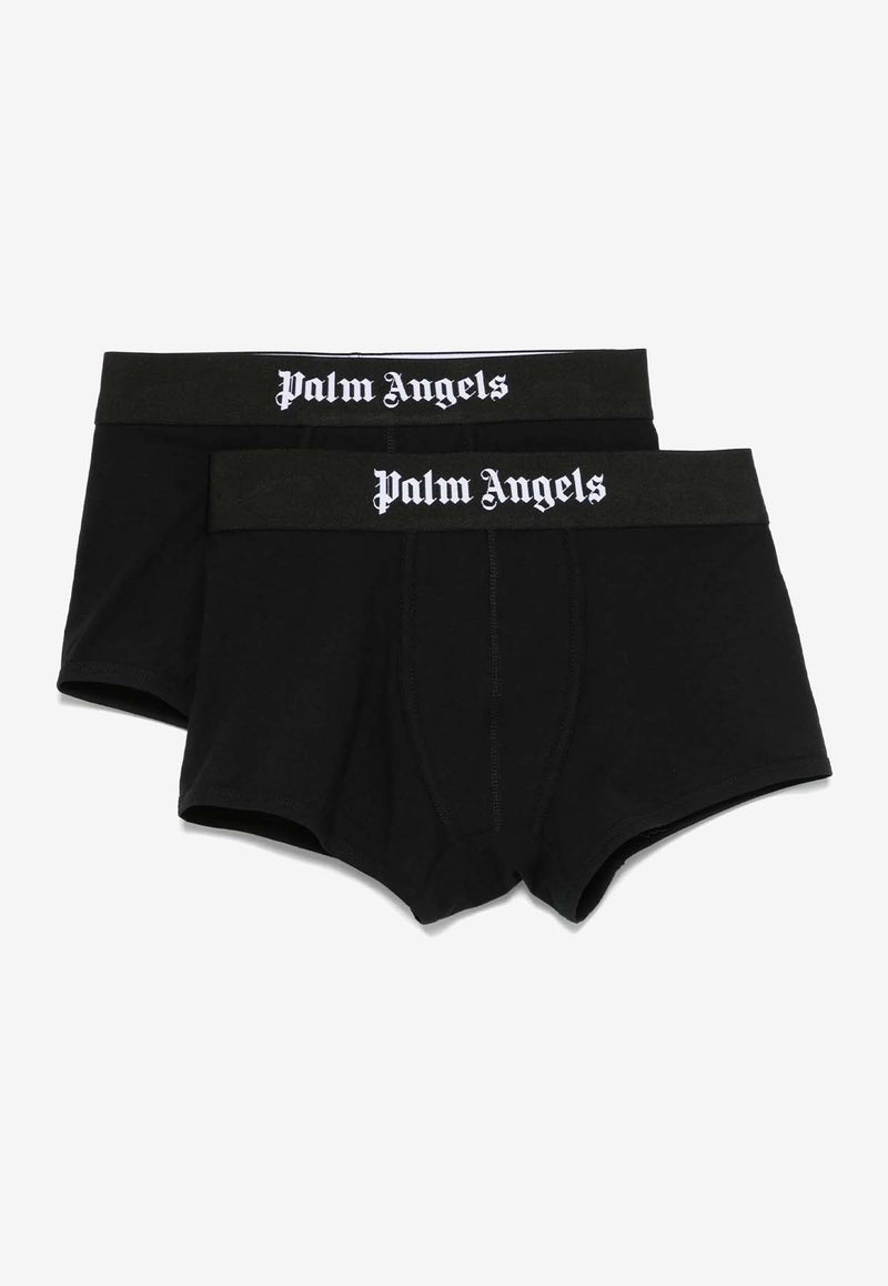 Palm Angels Logo Waistband Trunks -Set of 2 Black PMUH009S25FAB001_1010