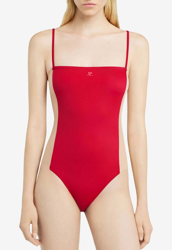 Courrèges Illusion One-Piece Swimsuit Red 125JMB041PA0043_4015