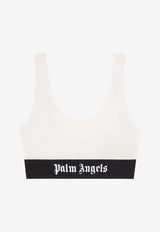 Palm Angels Logo Band Two-Tone Bralette White PWUB002C99FAB003_0110