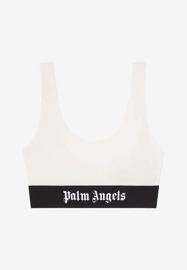 Palm Angels Logo Band Two-Tone Bralette White PWUB002C99FAB003_0110