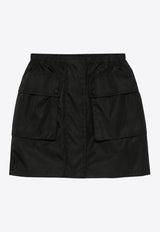 Prada Re-Nylon Triangle Logo Mini Skirt Black 21H002SOOO1WQ8_F0002